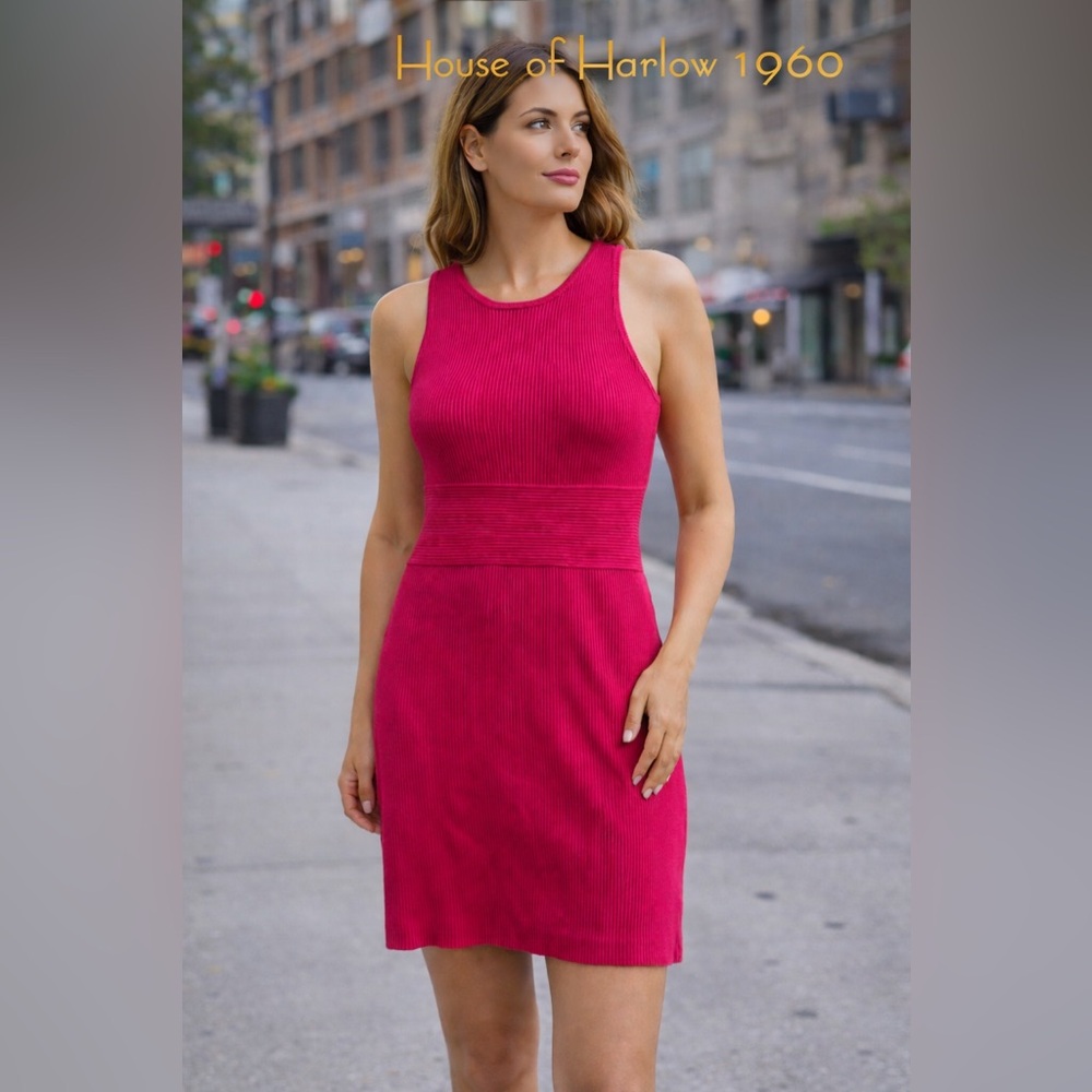 House of Harlow 1960 Vibrant Pink Midi Dress